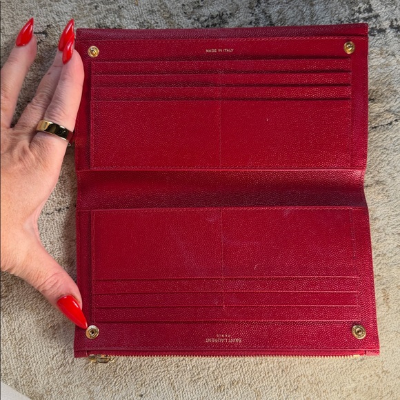 Yves Saint Laurent Bold Red Clutch - Picture 3 of 5
